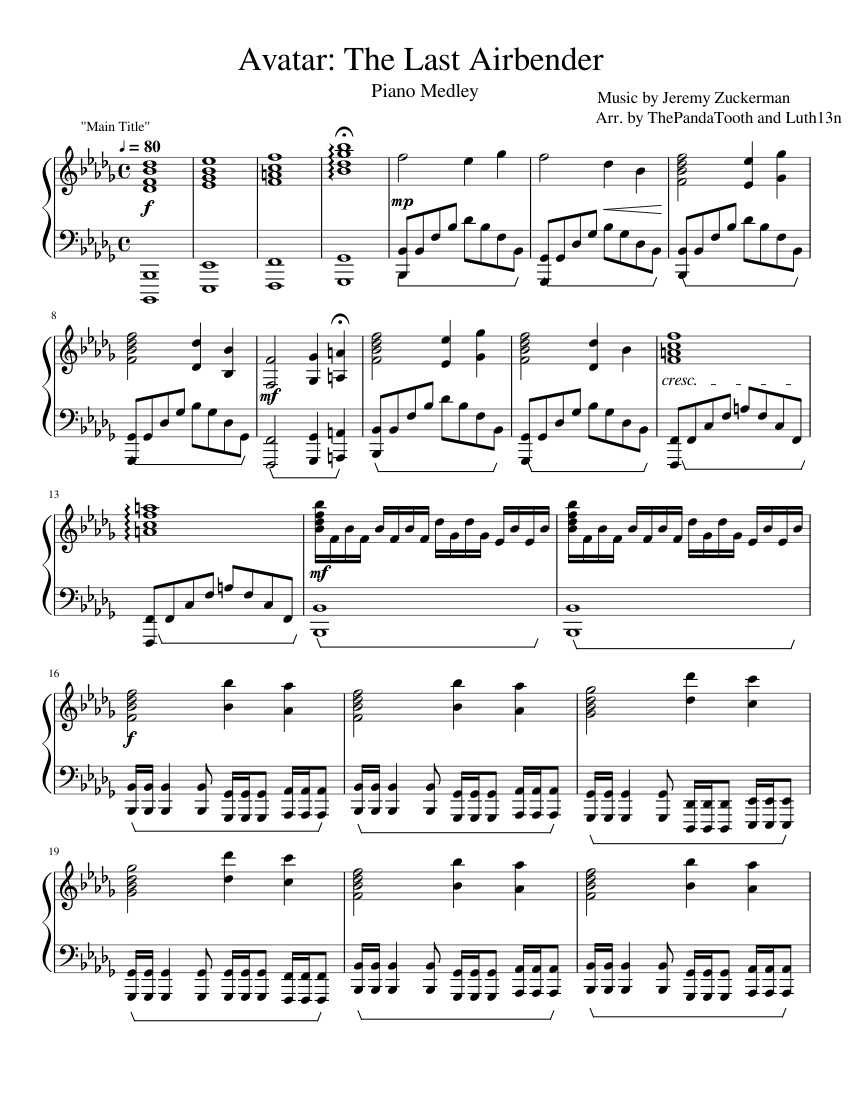 Patrik Pietschmann Avatar Main Theme Sheet Music Piano Solo in Eb Minor   Download  Print  SKU MN0185154